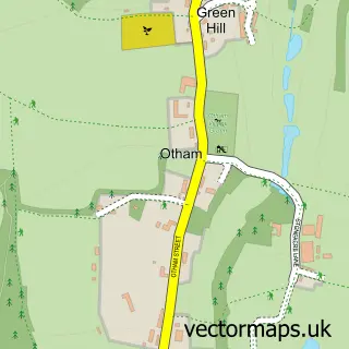 Street map sample of Otham, Kent