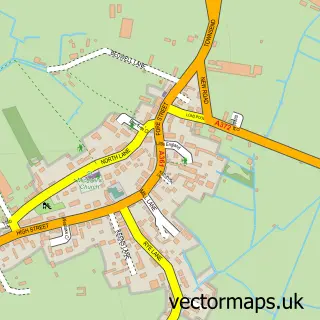 Street map sample of Othery, Somerset