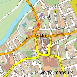 Street map sample of Otley, West Yorkshire