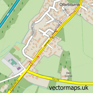 Street map sample of Otterbourne, Hampshire
