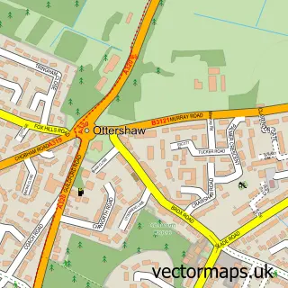 Street map sample of Ottershaw, Surrey