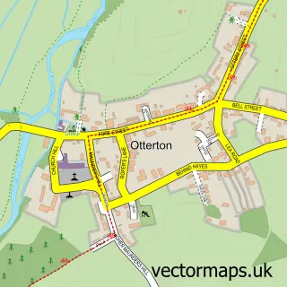 Street map sample of Otterton, Devon