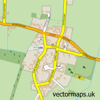 Street map sample of Ottringham, East Riding of Yorkshire