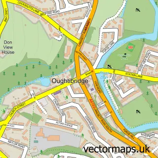 Street map sample of Oughtibridge, South Yorkshire