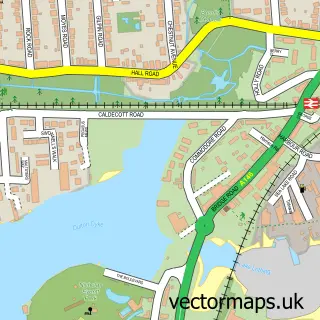 Street map sample of Oulton Broad, Suffolk