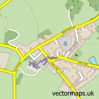 Street map sample of Oulton, Staffordshire