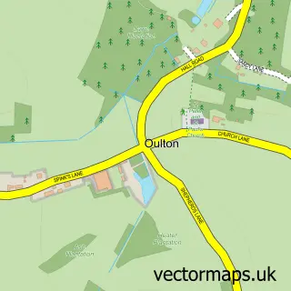Street map sample of Oulton, Norfolk