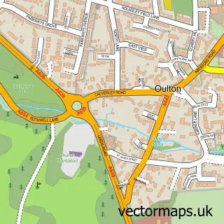 Street map sample of Oulton, West Yorkshire