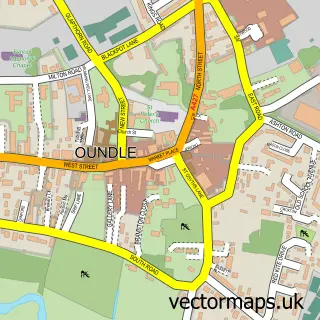 Street map sample of Oundle, Northamptonshire