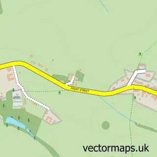 Street map sample of Ousden, Suffolk