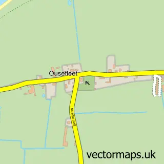 Street map sample of Ousefleet, East Riding of Yorkshire