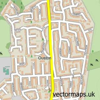 Street map sample of Ouston, Durham