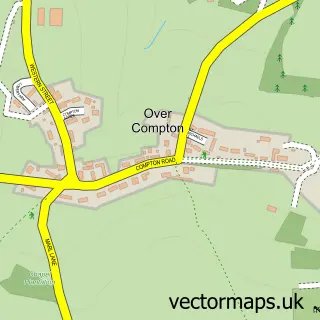 Street map sample of Over Compton, Dorset