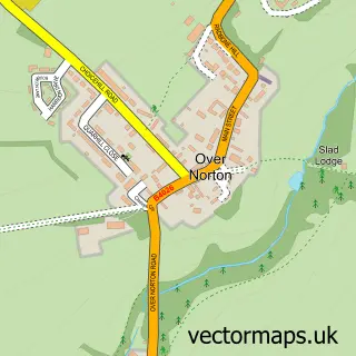 Street map sample of Over Norton, Oxfordshire