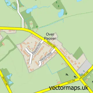 Street map sample of Over Peover, Cheshire