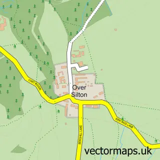Street map sample of Over Silton, North Yorkshire