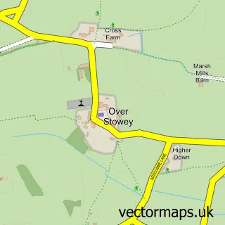 Street map sample of Over Stowey, Somerset
