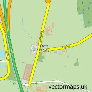Street map sample of Over Tabley, Cheshire