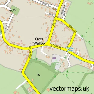 Street map sample of Over Wallop, Hampshire