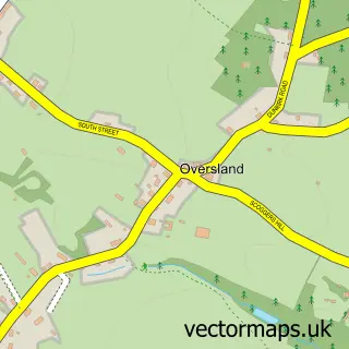 Street map sample of Oversland, Kent