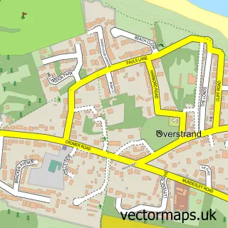 Street map sample of Overstrand, Norfolk