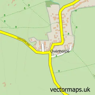 Street map sample of Overthorpe, Northamptonshire