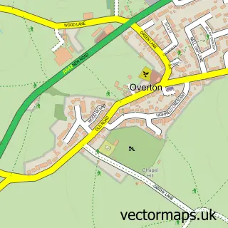 Street map sample of Overton, West Yorkshire