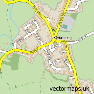 Street map sample of Overton, Lancashire