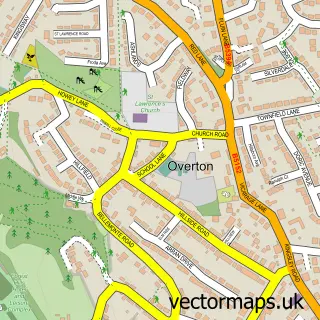Street map sample of Overton, Cheshire