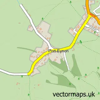 Street map sample of Overton, West Glamorgan