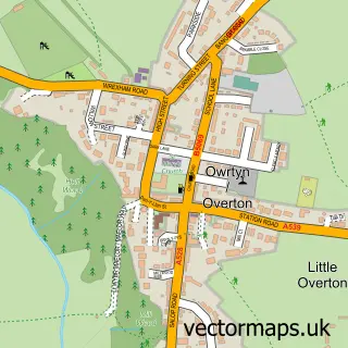 Street map sample of Overton, Clwyd