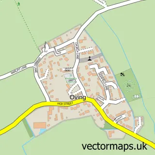 Street map sample of Oving, West Sussex