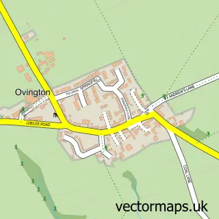 Street map sample of Ovington, Northumberland