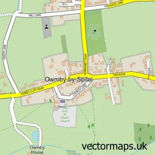 Street map sample of Owmby-by-Spital, Lincolnshire