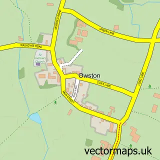 Street map sample of Owston, Leicestershire