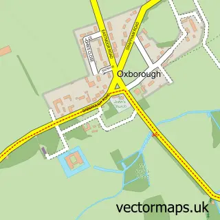 Street map sample of Oxborough, Norfolk