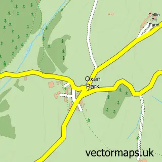 Street map sample of Oxen Park, Cumbria