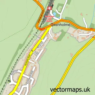 Street map sample of Oxenholme, Cumbria