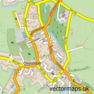 Street map sample of Oxenhope, West Yorkshire