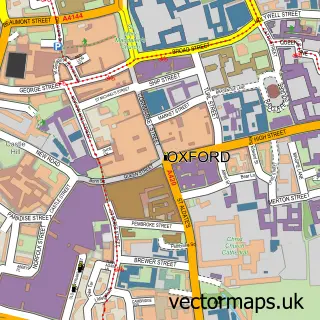 Street map sample of Oxford, Oxfordshire