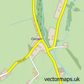 Street map sample of Oxnam, Roxburgh, Ettrick and Lauderdale