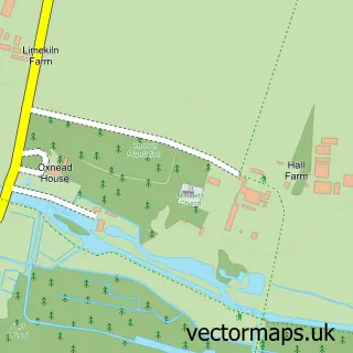 Street map sample of Oxnead, Norfolk