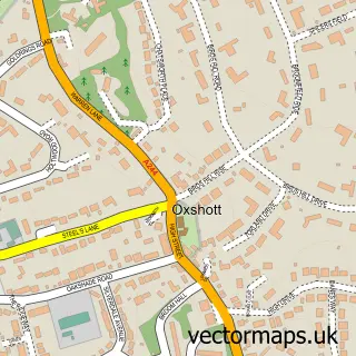 Street map sample of Oxshott, Surrey