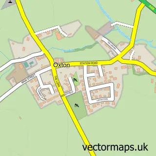 Street map sample of Oxton, Roxburgh, Ettrick and Lauderdale