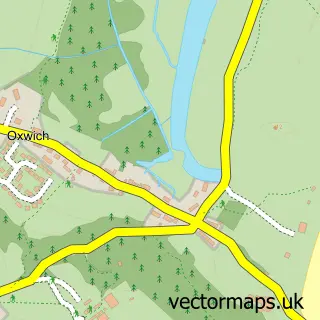 Street map sample of Oxwich, West Glamorgan