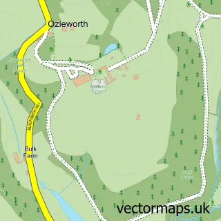 Street map sample of Ozleworth, Gloucestershire