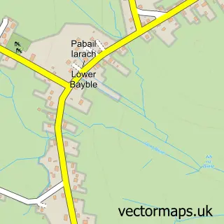 Street map sample of Pabail Iarach, Western Isles