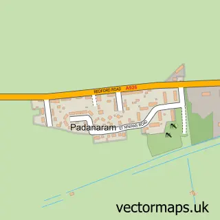Street map sample of Padanaram, Angus