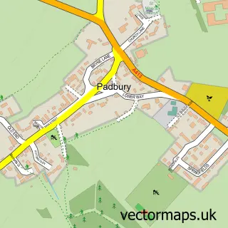Street map sample of Padbury, Buckinghamshire