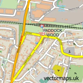 Street map sample of Paddock Wood, Kent
